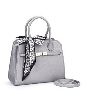 Scarf Embellished Tote Handbag Shopper Bag