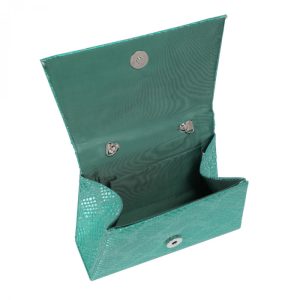 Snakeskin Print Large Bow evening bags with Handle & Chain Strap - Image 5