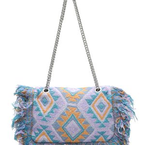 Canvas Handbag Stylish Fashionable Shoulder Bag with Chain Strap - Image 4