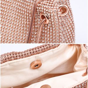 Diamante Evening Bag Elegant Wedding Handbag Shoulder Bag - Image 5