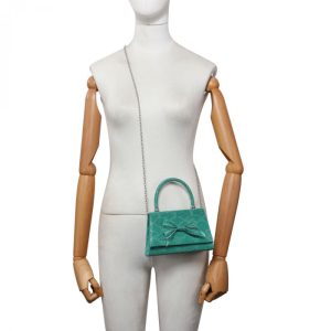 Snakeskin Print Large Bow evening bags with Handle & Chain Strap - Image 7