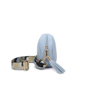 Tassel Charm Canvas Strap Small Camera Crossbody Bag - Image 5