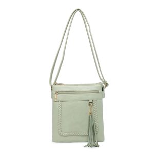 Slim Shoulder Crossbody Bag with Tassel Charm