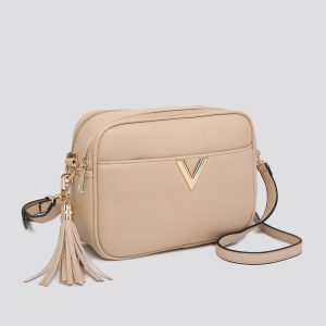 New Style V Crossbody Bag with Tassel Charm and Detachable Strap - Image 2