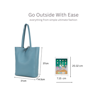 2in1 Set Large Tie Closure Tote with Small Pouch Messenger Bag - Image 3