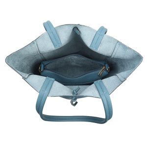 2in1 Set Large Tie Closure Tote with Small Pouch Messenger Bag - Image 2