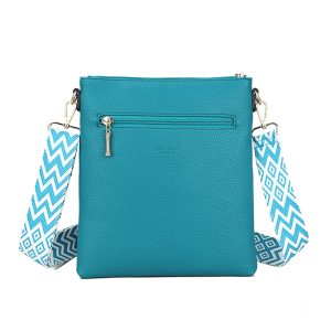 Triple Zip Lightweight Handbag Slim Messenger Crossbody Bag - Image 2
