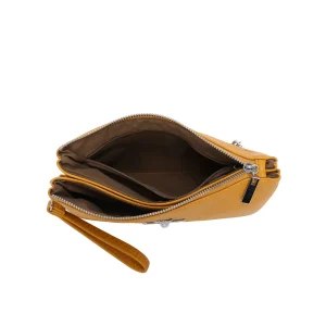 Bee Design Small Double Compartments Wristlet Purse Crossbody Bag - Image 3