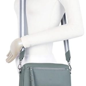 Metal Accents Genuine Leather Rectangular Crossbody Bag - Image 7
