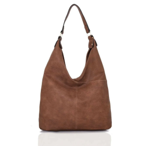 Soft PU Leather Slouchy Tote Multi-pockets Shoulder Bag - Image 1