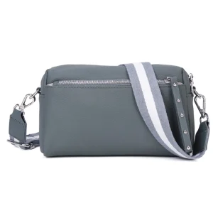 Metal Accents Genuine Leather Rectangular Crossbody Bag - Image 4