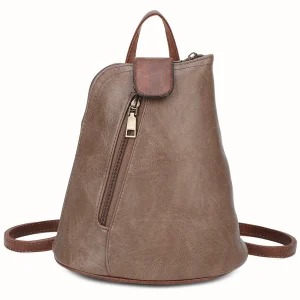 Vintage Style Faux Leather Convertible Compact Backpack