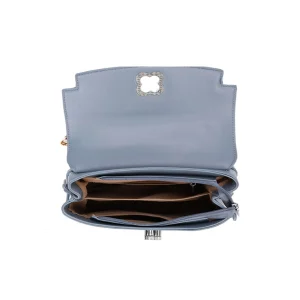 Floral Metal Clasp Decorative Scarf Satchel Handbag - Image 5