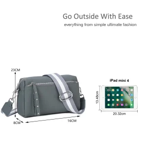 Metal Accents Genuine Leather Rectangular Crossbody Bag - Image 2