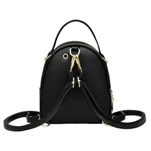 Casual Multiple Zippers Travel Bag Mini Backpack Purse - Image 3