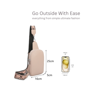 Double Zipper Crossbody Bag Wide Strap Compact Bag - Image 3
