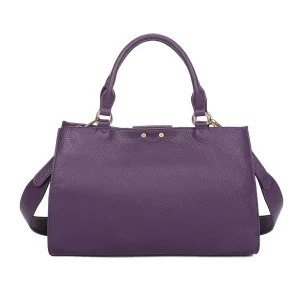 Structured 2n1 Shoulder Handbag with Matching Clutch - Image 4