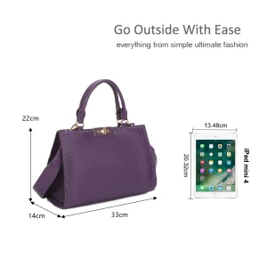 Structured 2n1 Shoulder Handbag with Matching Clutch - Image 2