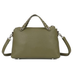 Stitched Studded Top Handle Shoulder Crossbody Bag - Image 4