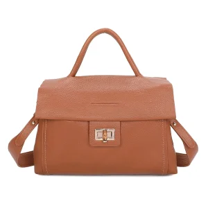 Designer-Inspired Secure Metal Lock Shoulder Handbag