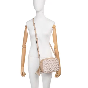 Handwoven Tassel Accent Crossbody Shoulder Handbag - Image 5