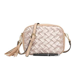 Handwoven Tassel Accent Crossbody Shoulder Handbag - Image 1