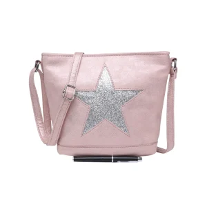 Star Design Soft Faux Leather Crossbody Shoulder Handbag