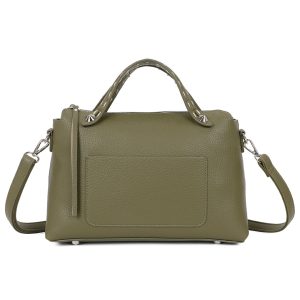 Stitched Studded Top Handle Shoulder Crossbody Bag