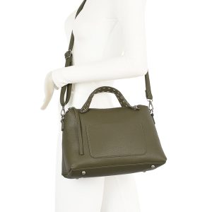Stitched Studded Top Handle Shoulder Crossbody Bag - Image 6