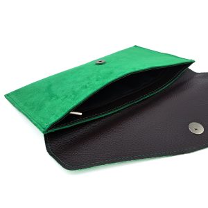 Genuine Italian Suede Envelope Style Cluth Bag Purse Flat Messenger Handbag - Image 5