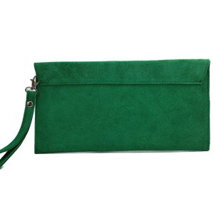 Genuine Italian Suede Envelope Style Cluth Bag Purse Flat Messenger Handbag - Image 2