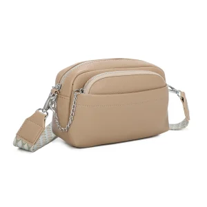 Faux Leather Crossbody Bag with Front Pocket Pouch - Image 4