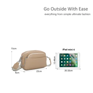 Faux Leather Crossbody Bag with Front Pocket Pouch - Image 2