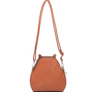 Intricate Embossed Rhinestone Accents Owl Shaped Handbag - Image 3