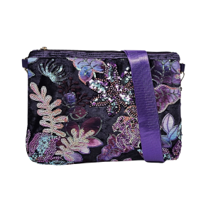 Floral Beaded Sequin Shoulder Crossbody Bag - Image 2