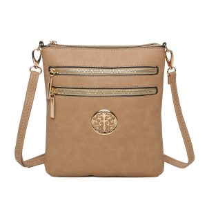 Double Zip Slim Crossbody Messenger Shoulder Bag