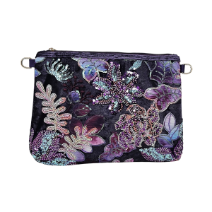 Floral Beaded Sequin Shoulder Crossbody Bag - Image 1