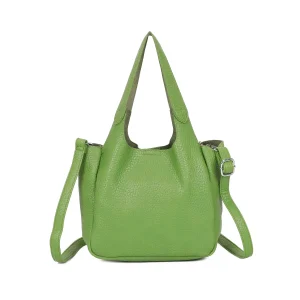 Magnetic Closure Faux Leather Small Shopper Shoulder Bag - Image 4