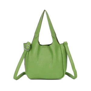 Magnetic Closure Faux Leather Small Shopper Shoulder Bag - Image 1