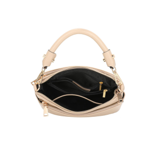 Elegant Gold Accents Genuine Leather Shoulder Bag - Image 3