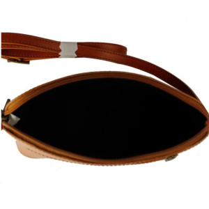 Stylish Zipper Detail Genuine Leather Crossbody Bag - Image 3