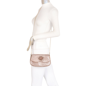 Decorative Flower Rhinestone Embellished Evening Clutch Bag - Image 4