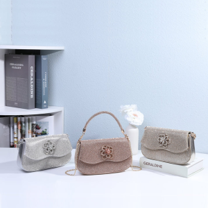 Decorative Flower Rhinestone Embellished Evening Clutch Bag - Image 6