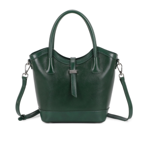 Versatile  Structured Design Genuine Leather Handbag