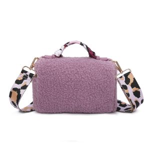 Scarf Accent Adjustable Strap Textured Handbag - Image 6