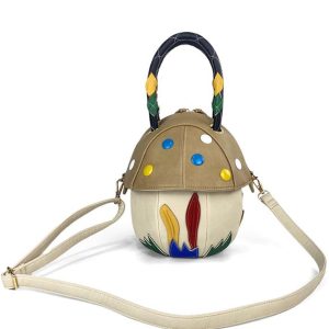 Whimsical Mushroom-Shaped Floral Accents Handbag - Image 3