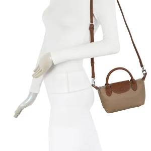 Dual-Tone Design Compact Genuine Leather Handbag - Image 6