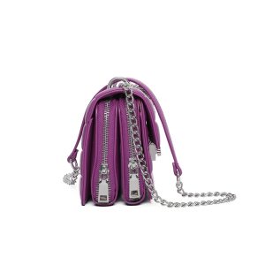Metal Lock Elegant Quilted Chain Shoulder Bag - Image 3