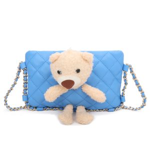 Adorable Teddy Bear Accent Quilted Phone Handbag