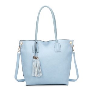 Elegant Large Shoulder Tassel Accent Crossbody Handbag